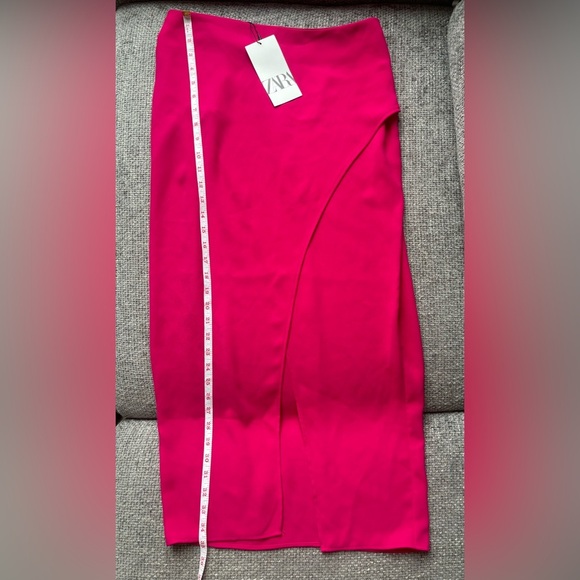 Brand new fushia Zara Midi dress with slit M brand new with tag on ! - Picture 9 of 9